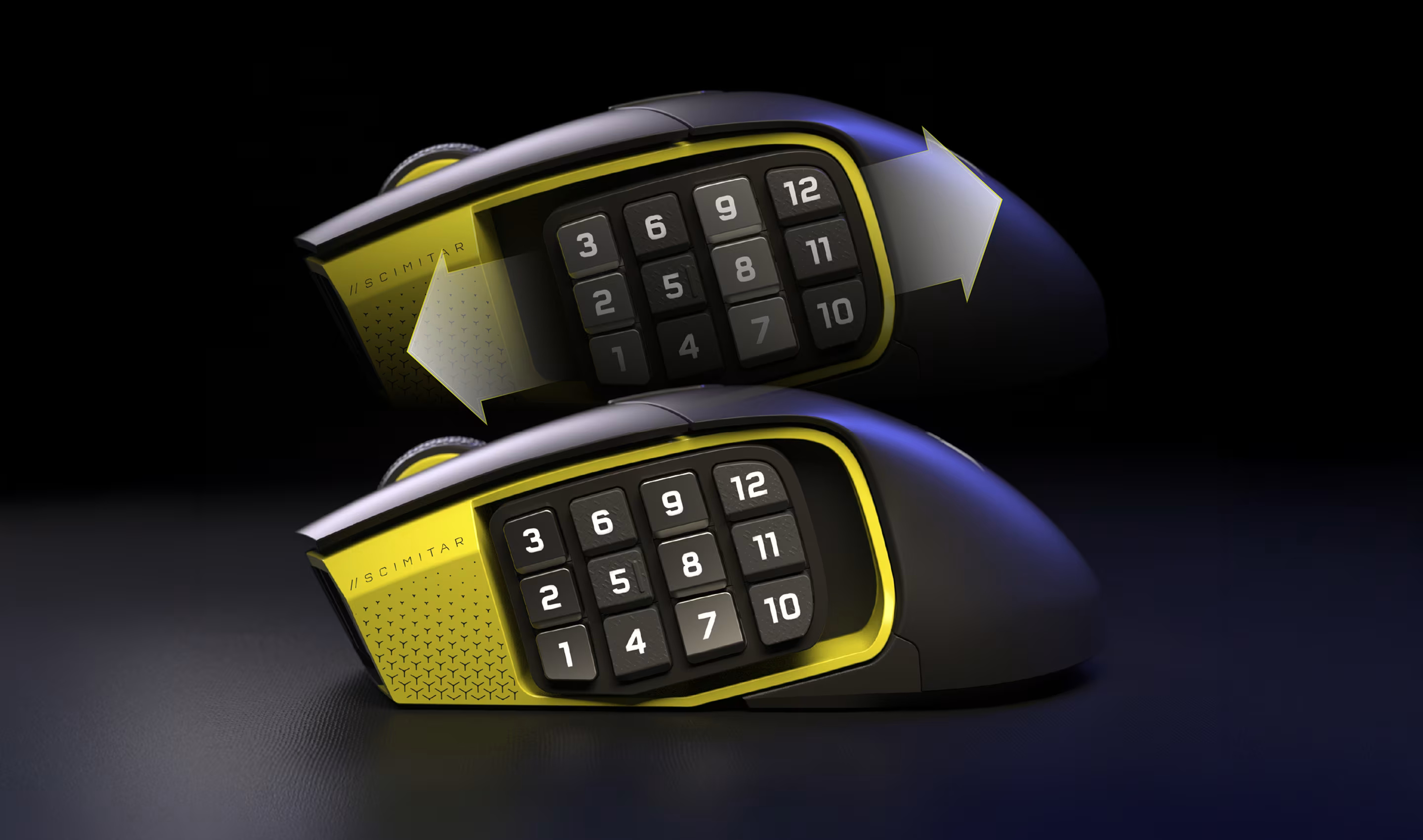 マウス・トラックボール CORSAIR SCIMITAR ELITE WIRELESS SE MMO SCIMITAR ELITE WIRELESS SE MMO Gaming Mouse – Black & Yellow